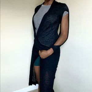 Calvin Klein Sheer Split Sleeve Coverup/ Cardigan